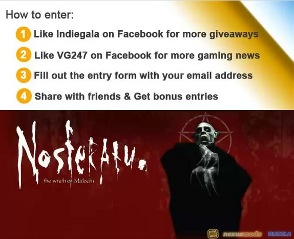 Получаем бесплатно ключ Nosferatu: Wrath Of Malachi(Steam)