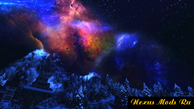 Galaxy ретекстур ночного неба над Скайримом