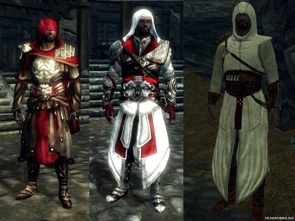 Пак брони из Assassin’s Creed и AC:Brothehood для Skyrim'а