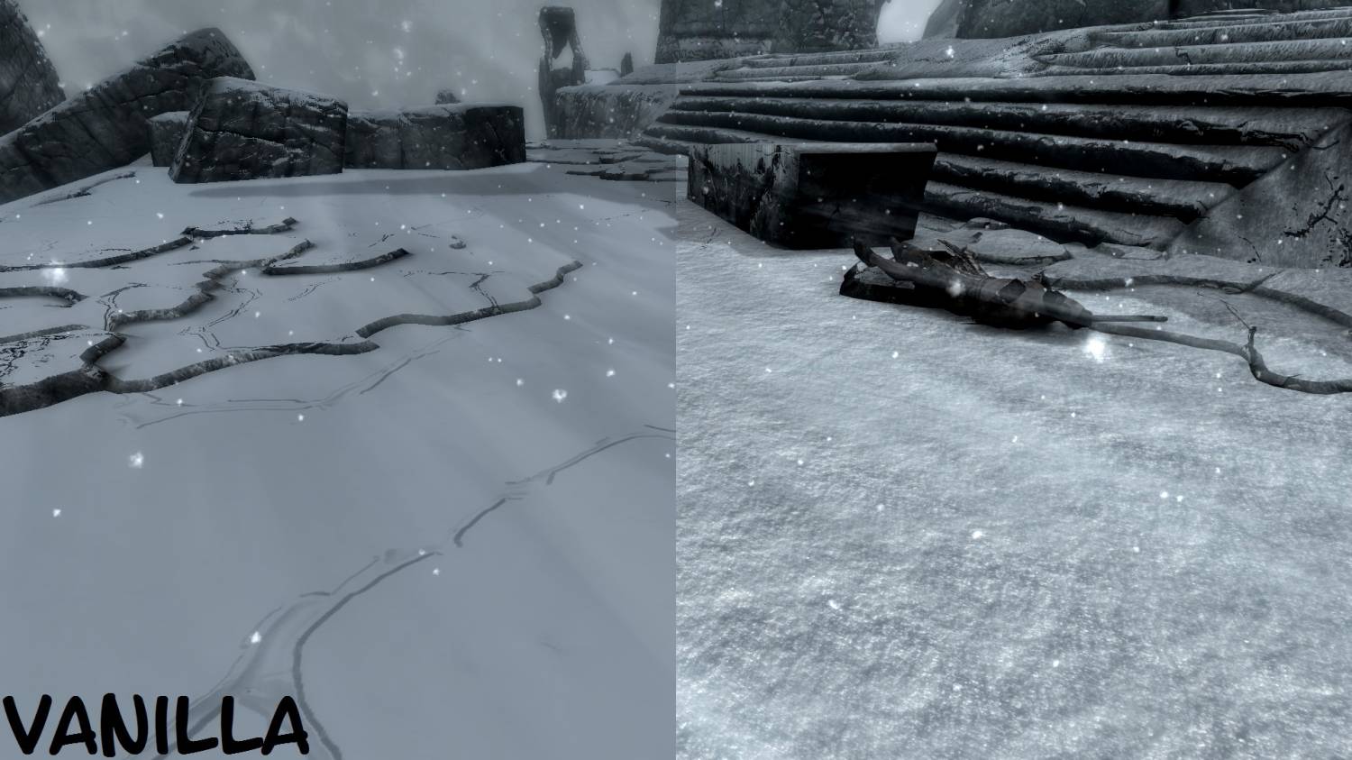 Динамический снег в Skyrim